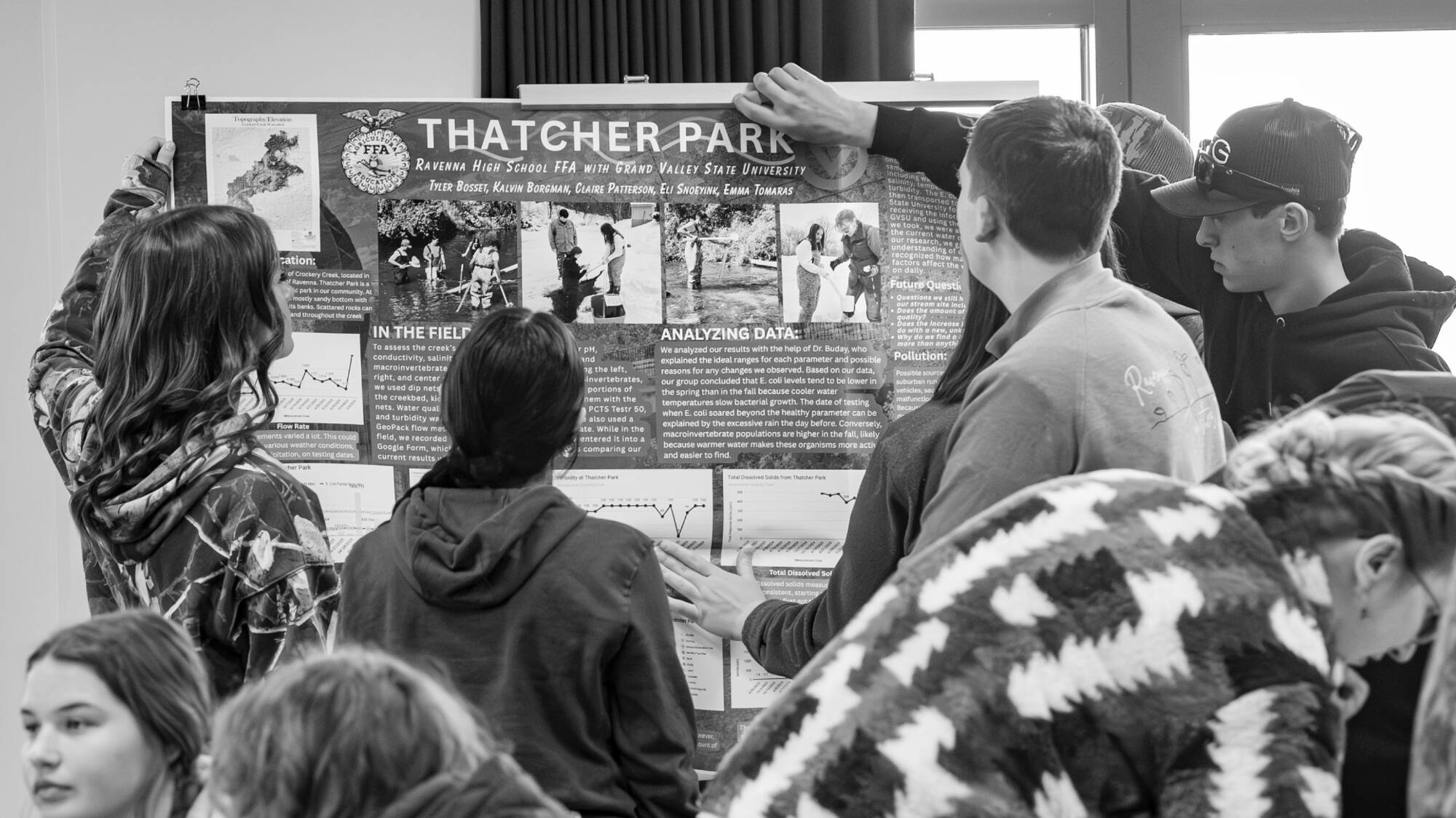 High School students take part in the Stream Team Summit at the Robert B. Annis Water Resources Institute (AWRI) in Muskegon on April 21.